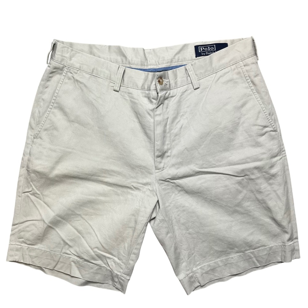 Polo Ralph Lauren Chino Shorts Mens 35 Khaki Tan Classic Fit 9 Inch Cotton Twill